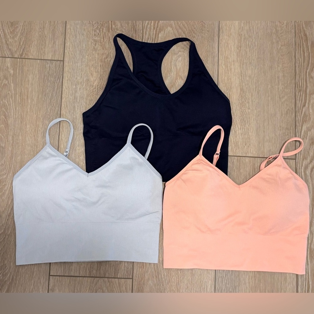 Nordstrom Zella 3pc seamless sports bra Tanks M